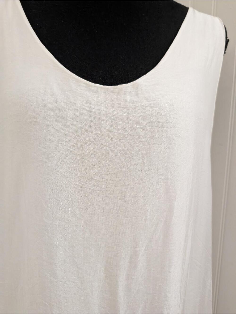 NWT Sofia Flowy Soft Ethereal  Lined White Sleeveless Dress Made in Italy - Picture 2 of 8